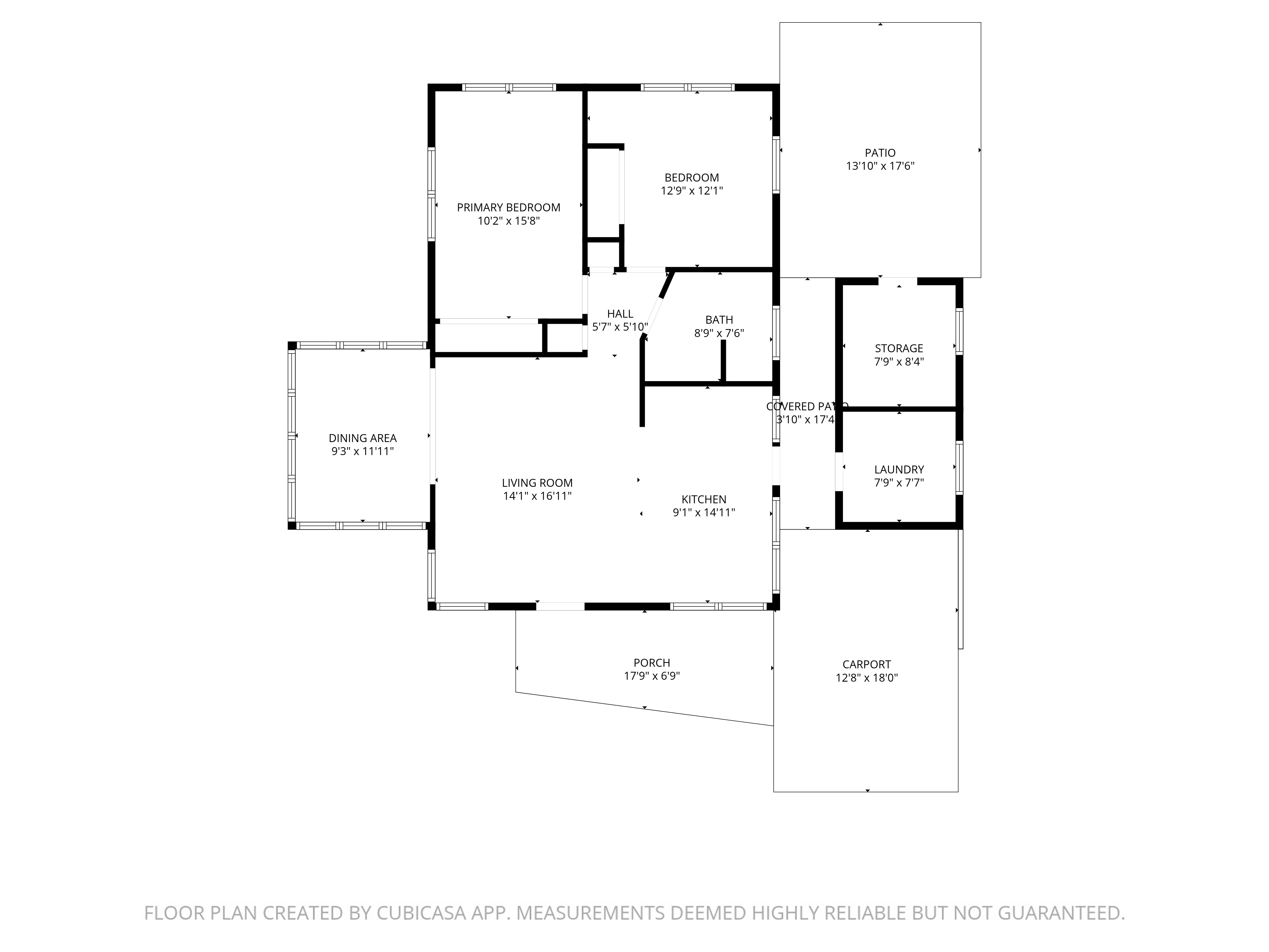 2419 Baywood Dr E floor plan with room dimensions